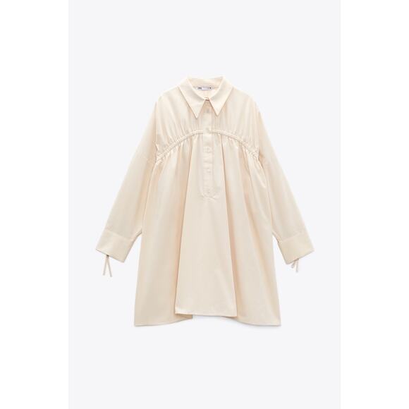 Zara Ruched Front Shirt Dress - Picture 4 of 13
